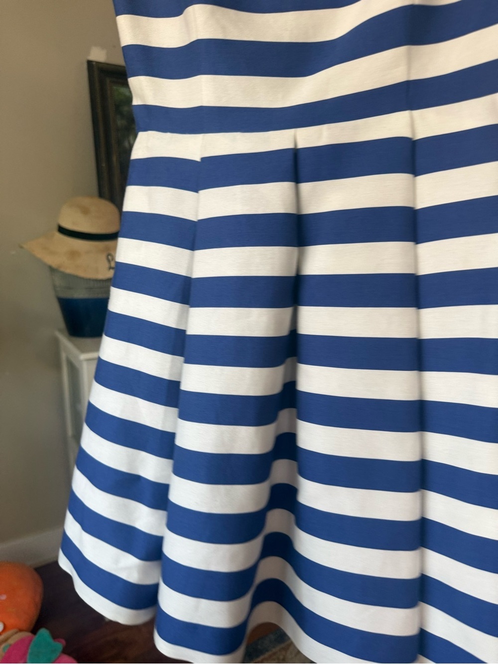 kate spade Blue and White Striped Fit-and-Flare Dress